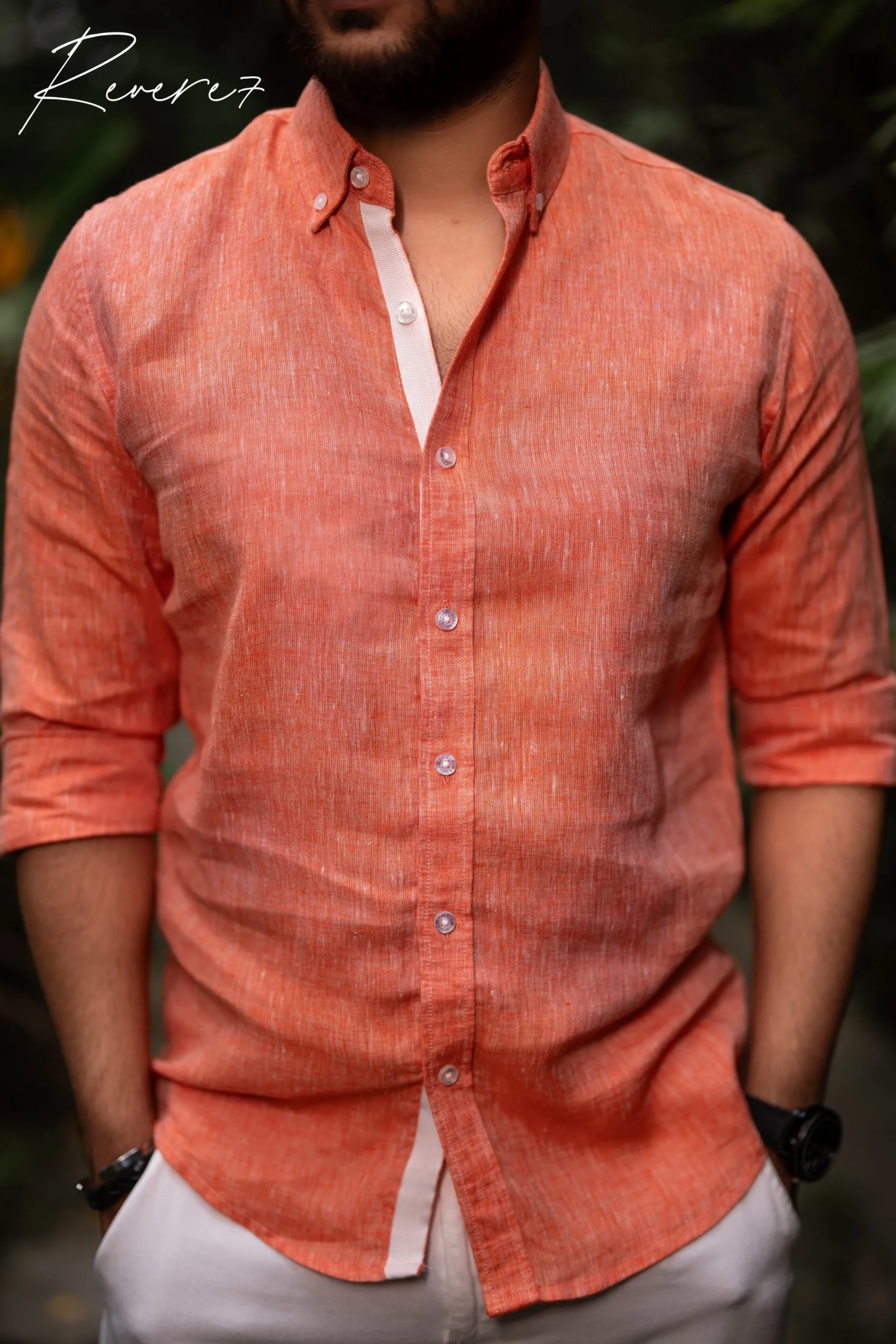 CORAL PINK - full sleeve shirt - Image 2