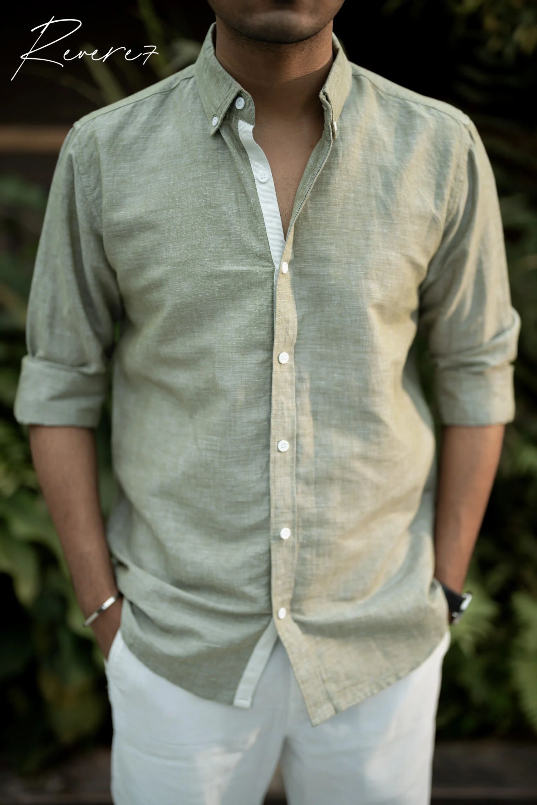 LIGHT OLIVE - full sleeve shirt - Image 3