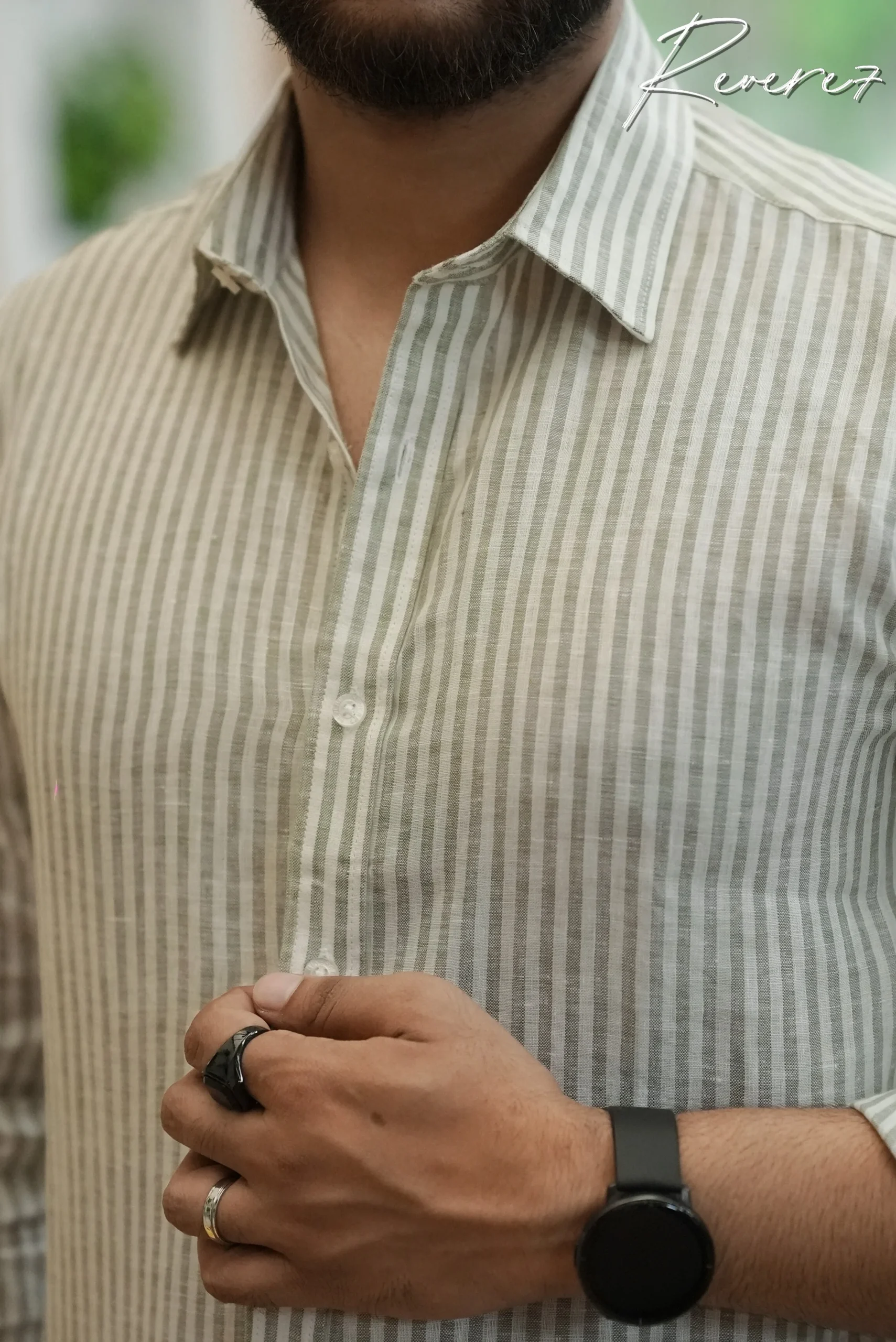 GREEN Stripes- full sleeve shirt - Image 4