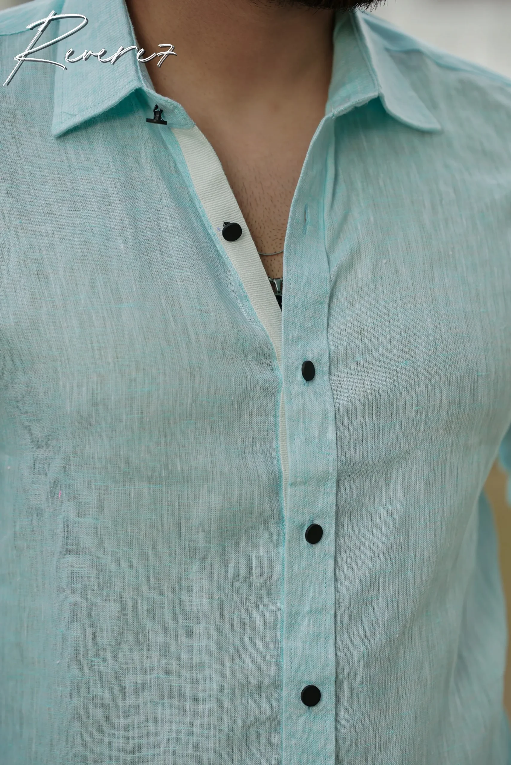 MINT BLUE- full sleeve shirt - Image 2