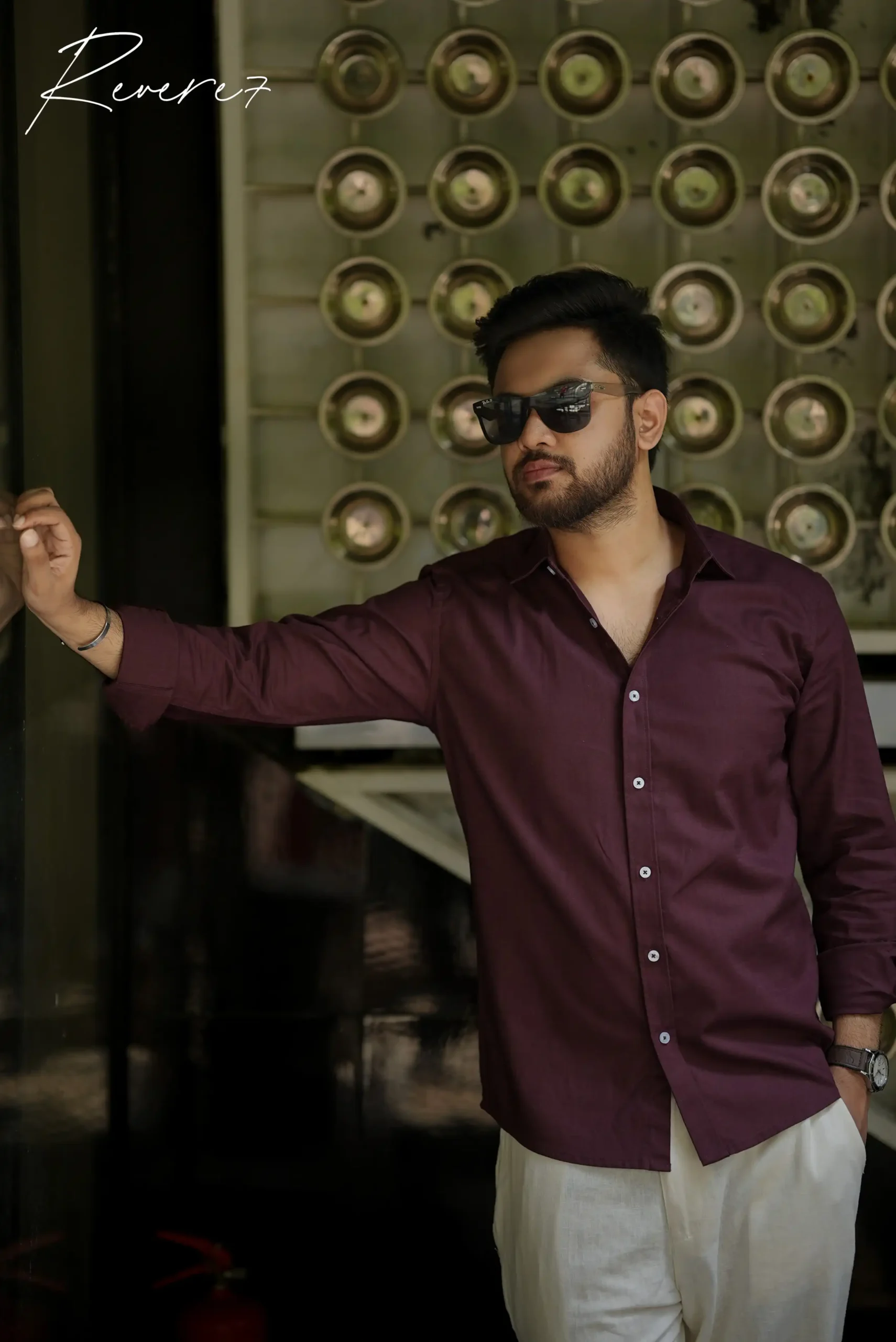 BURGUNDY- full sleeve shirt - Image 3