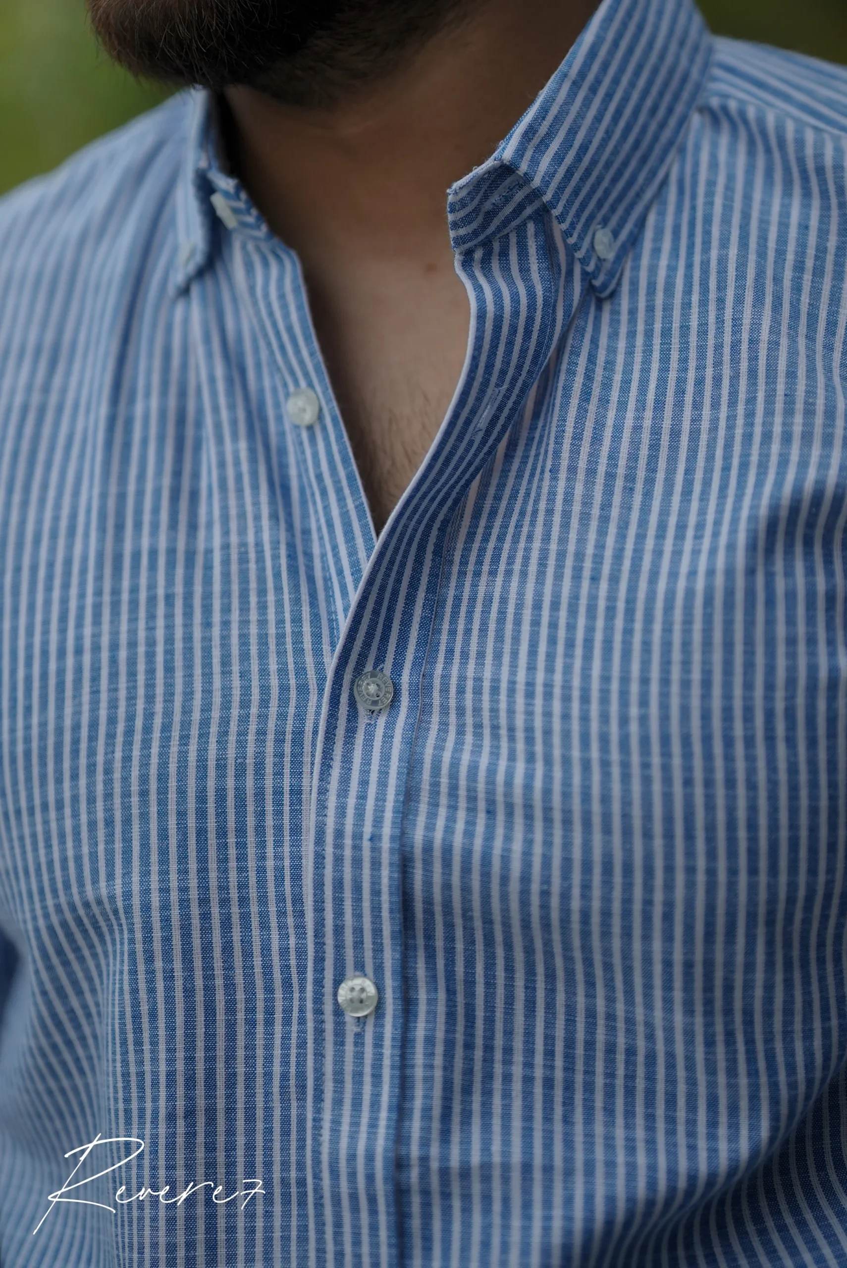 BLUE/WHITE-stripes shirt - Image 2