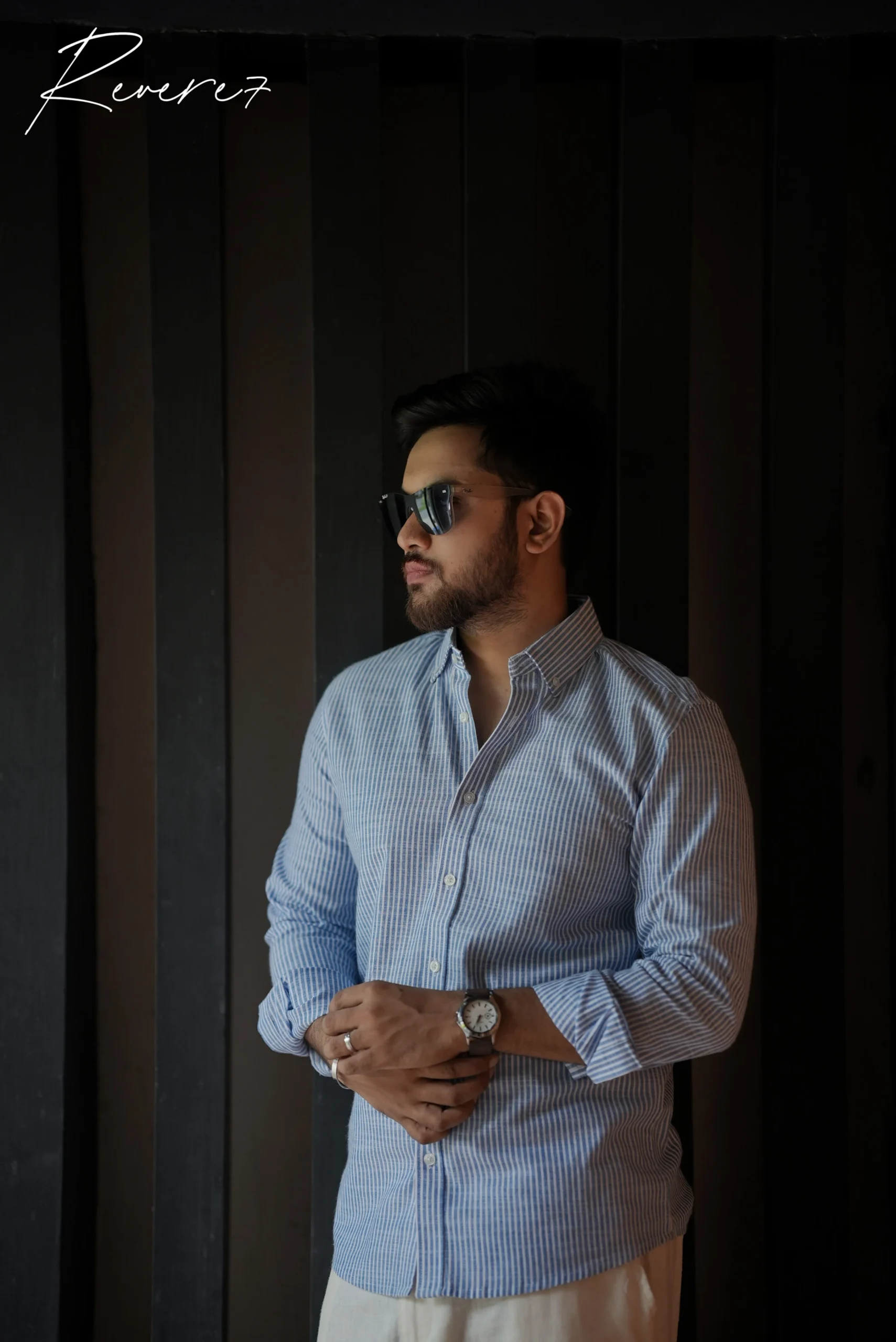 BLUE/WHITE-stripes shirt
