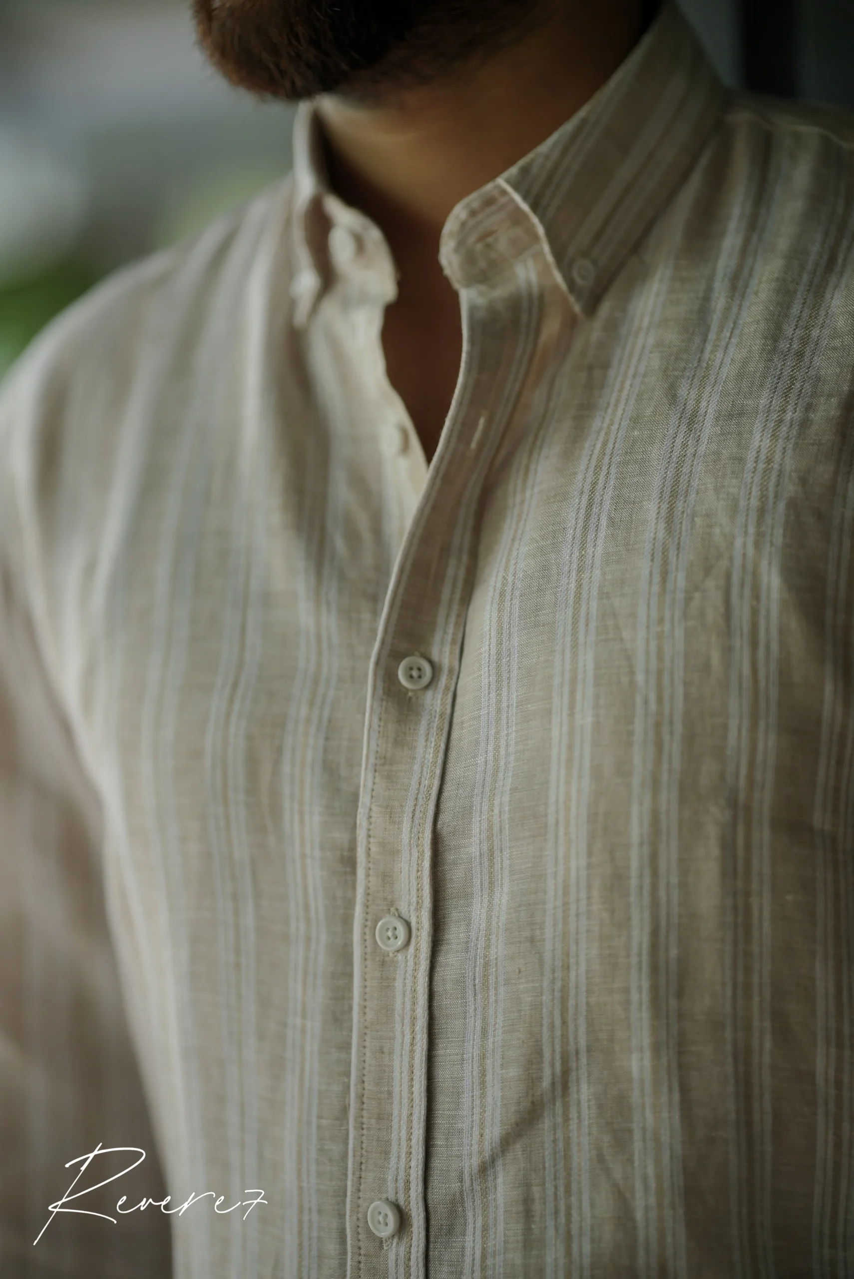 BEIGE Stripes- full sleeve shirt - Image 2