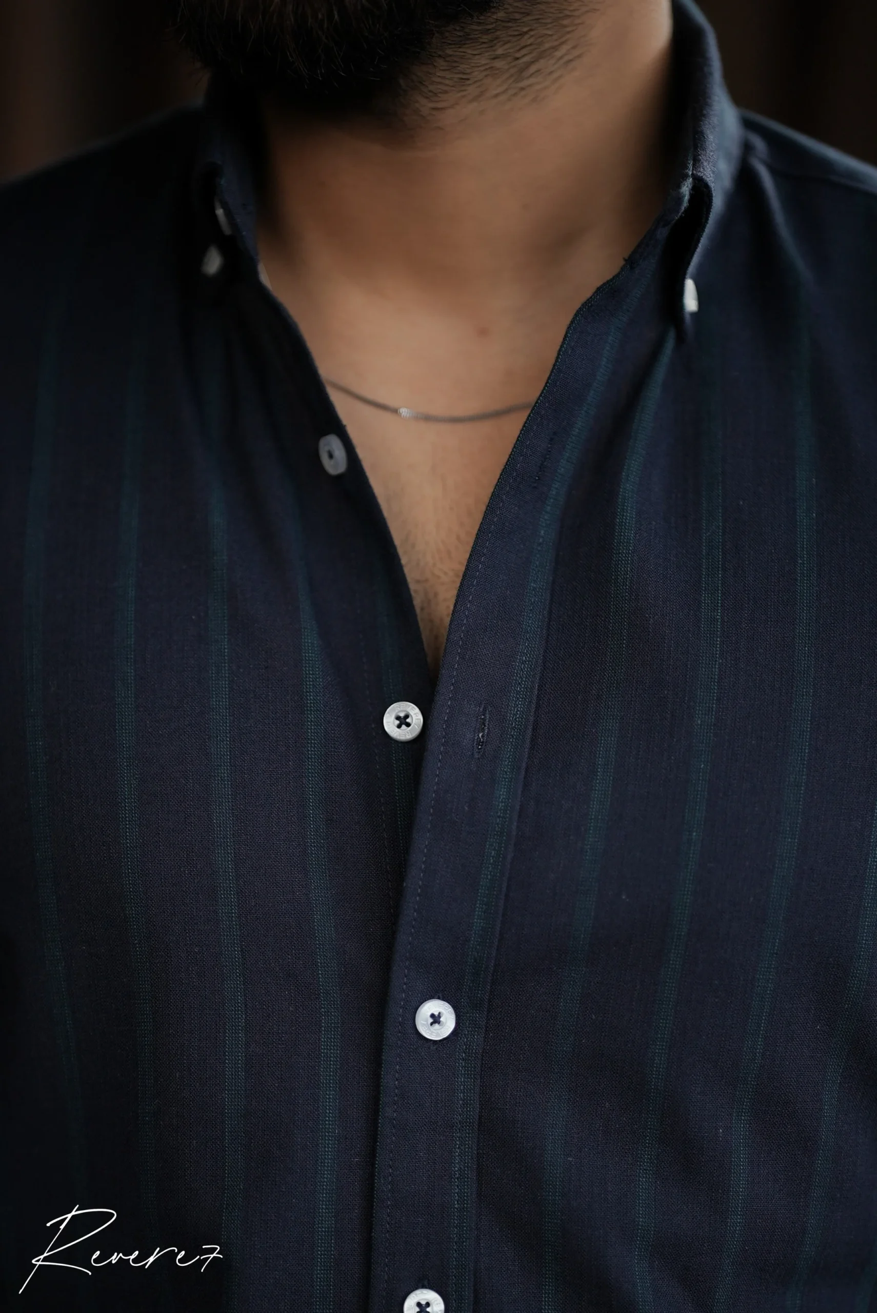 NAVY GREEN-stripes shirt - Image 2