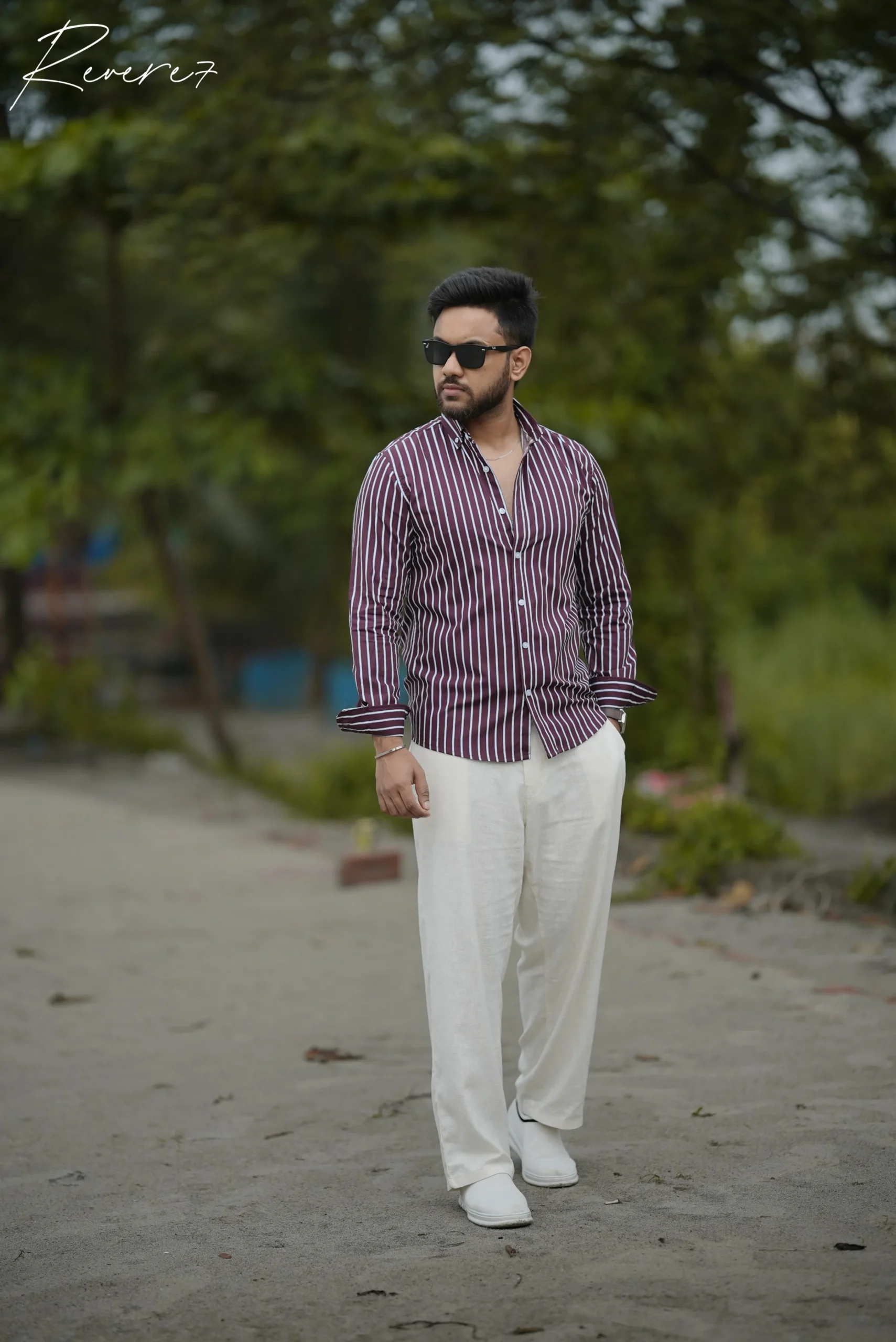 MAROON-stripes shirt - Image 3