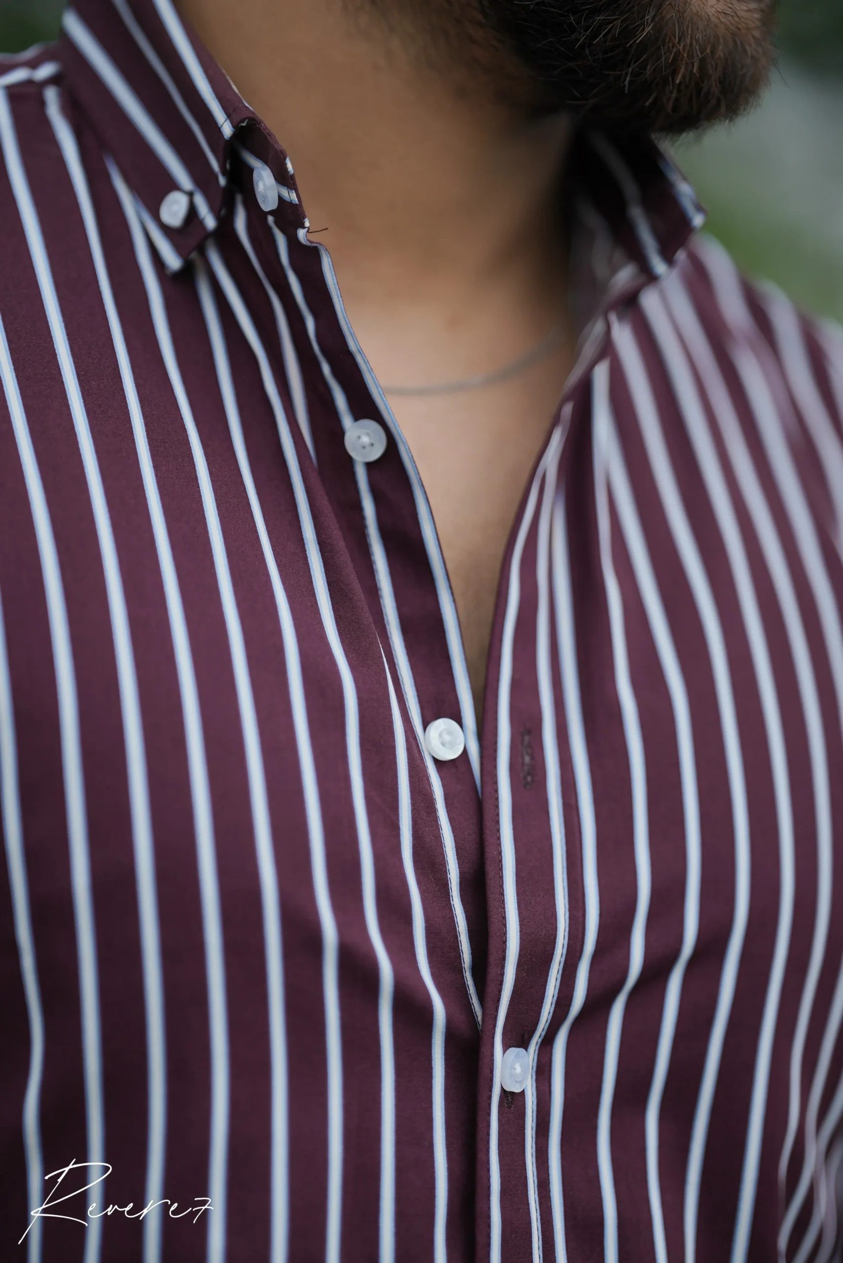 MAROON-stripes shirt - Image 4