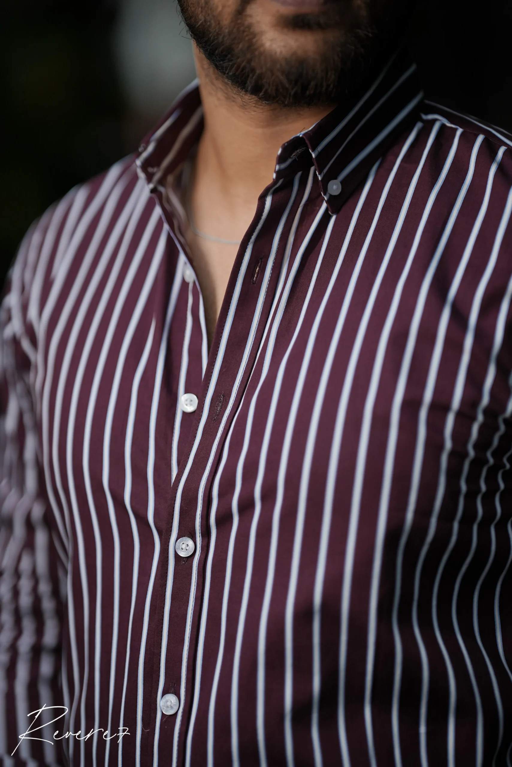 MAROON-stripes shirt - Image 2