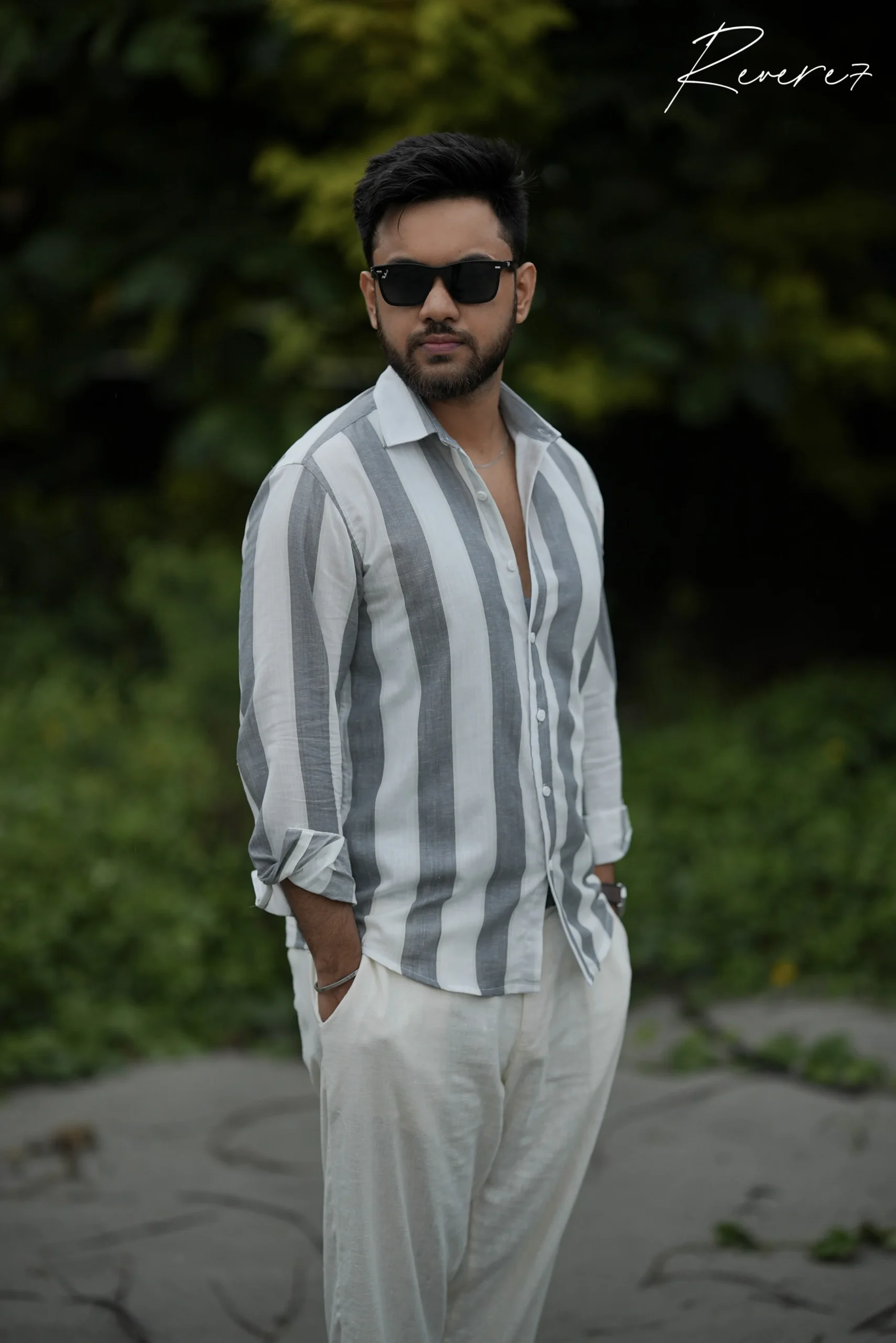 WHITE ASH-stripes shirt - Image 3