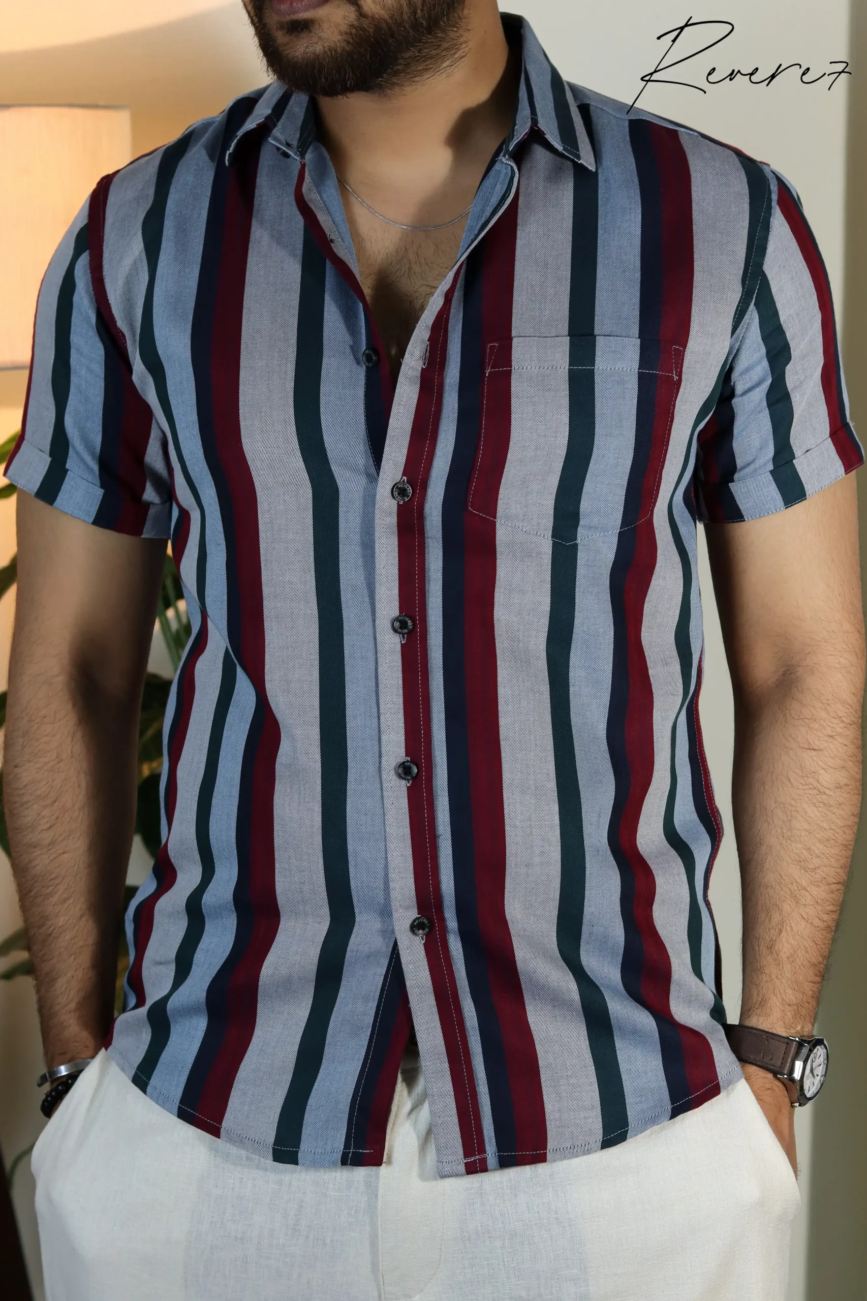 MULTI Colored Stripes- Half Sleeve shirt - Image 4