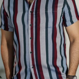 MULTI Colored Stripes- Half Sleeve shirt - M