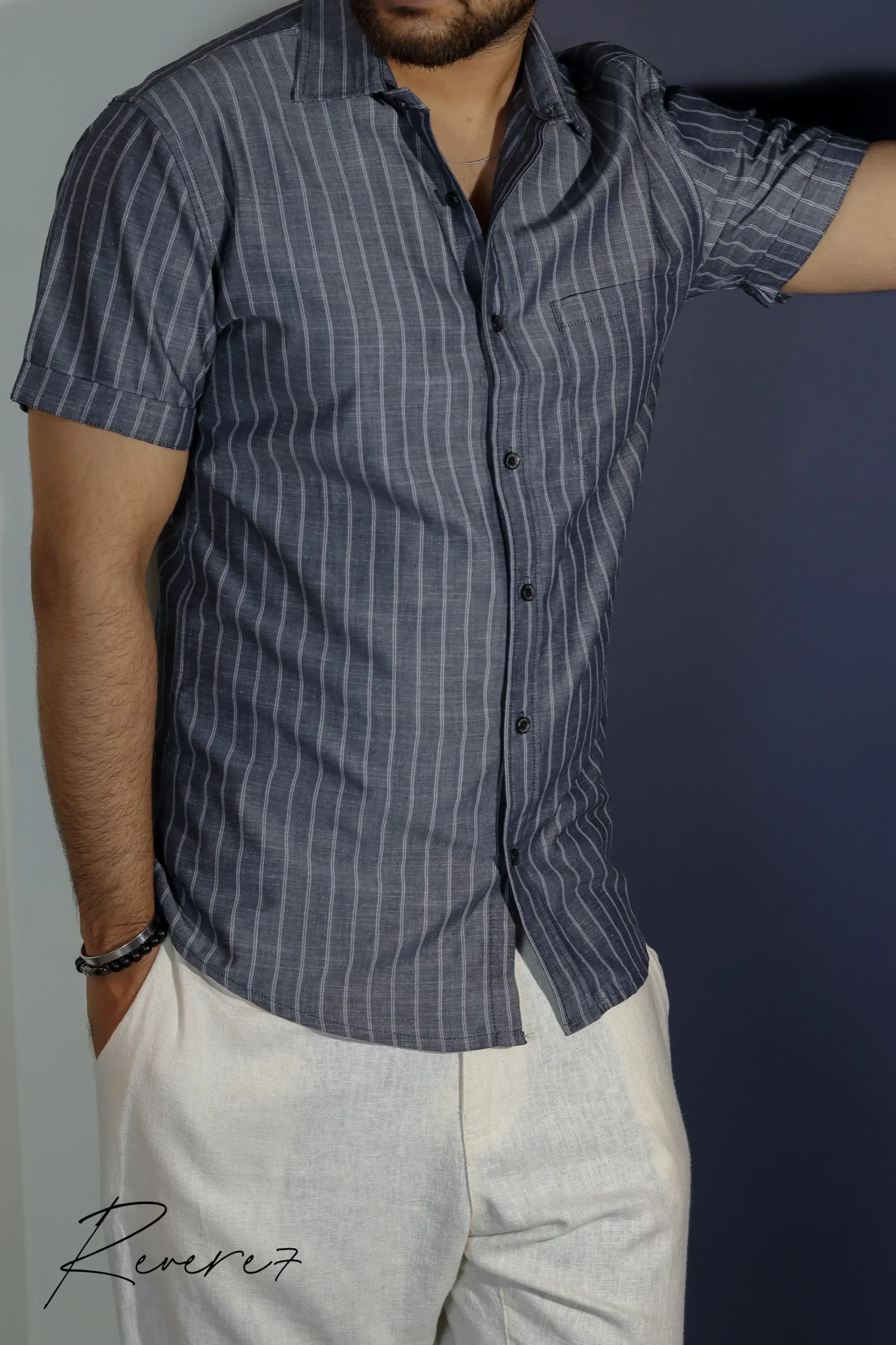 GLAZY ASH Stripes- Half Sleeve shirt - Image 3