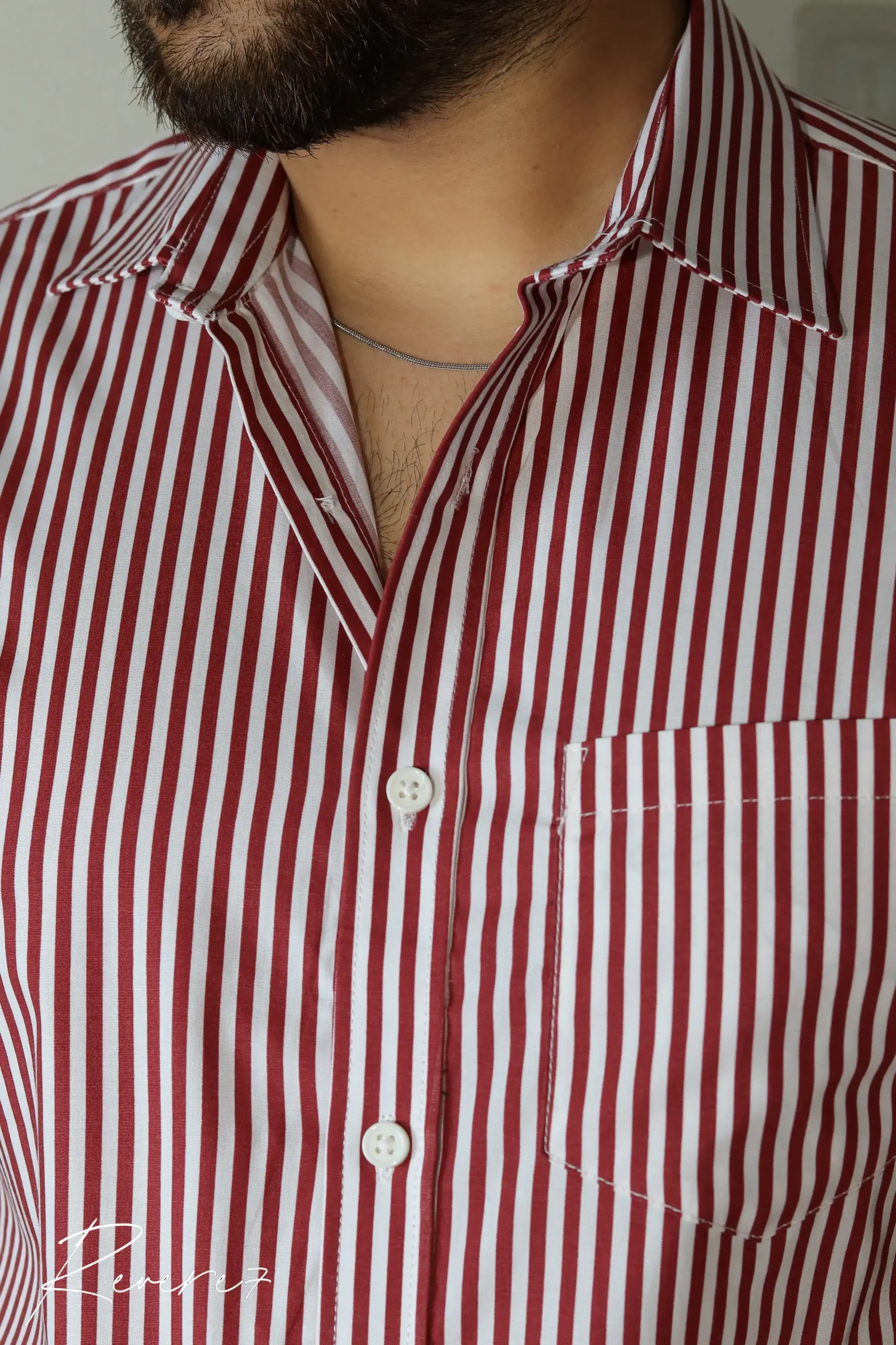 RED Stripes- Half Sleeve shirt - Image 2