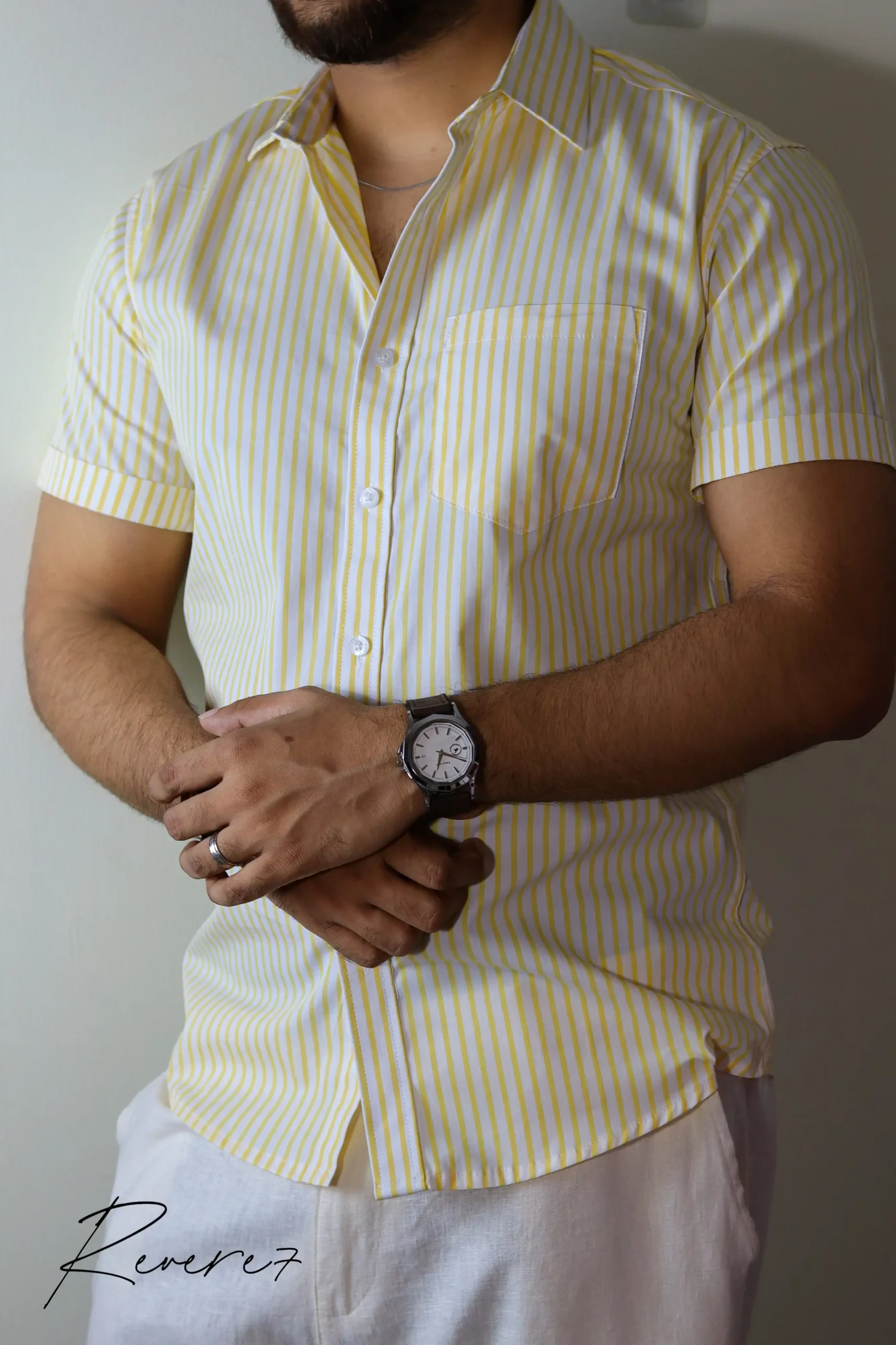 YELLOW Stripes- Half Sleeve shirt