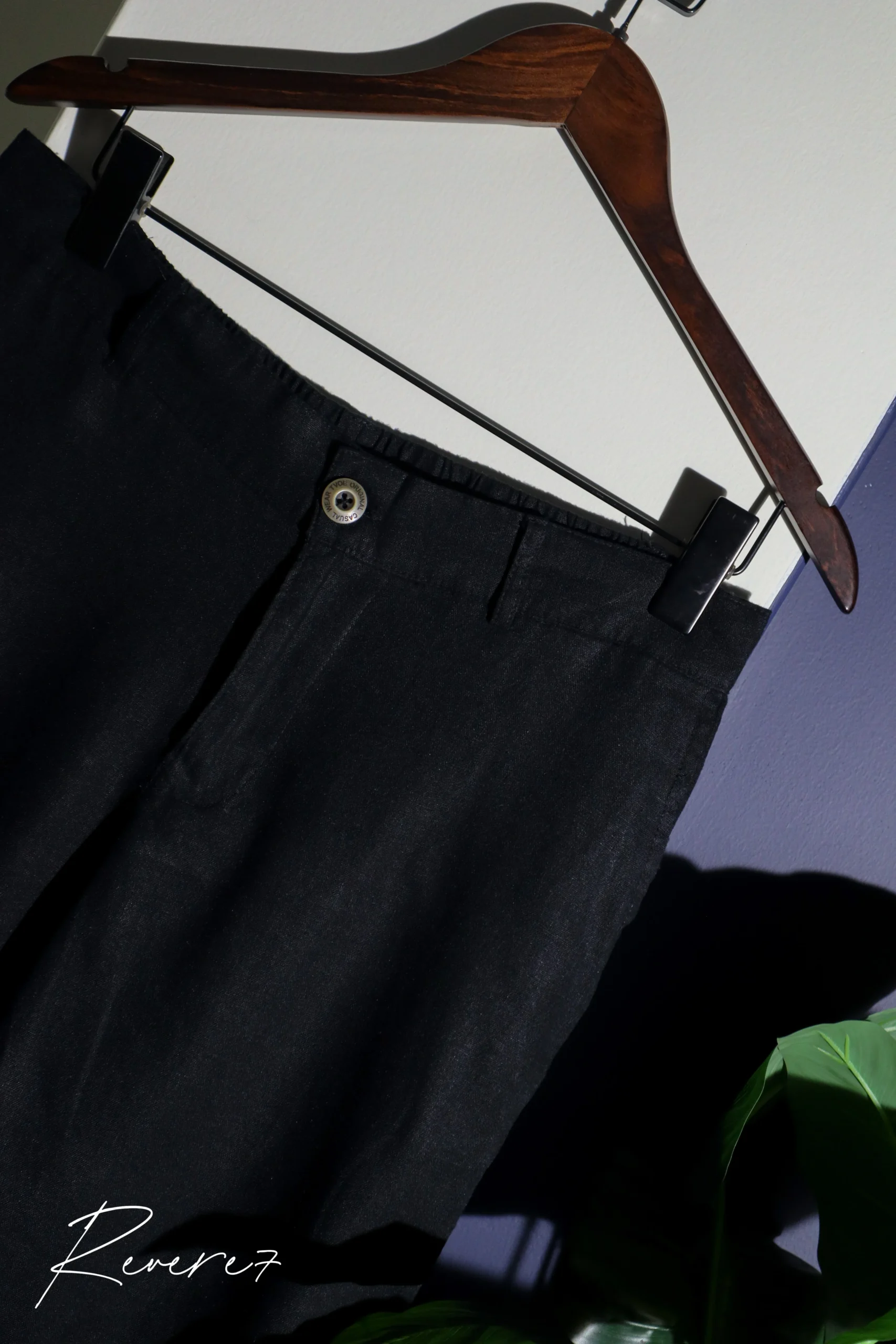 BLACK- Linen pants - Image 2