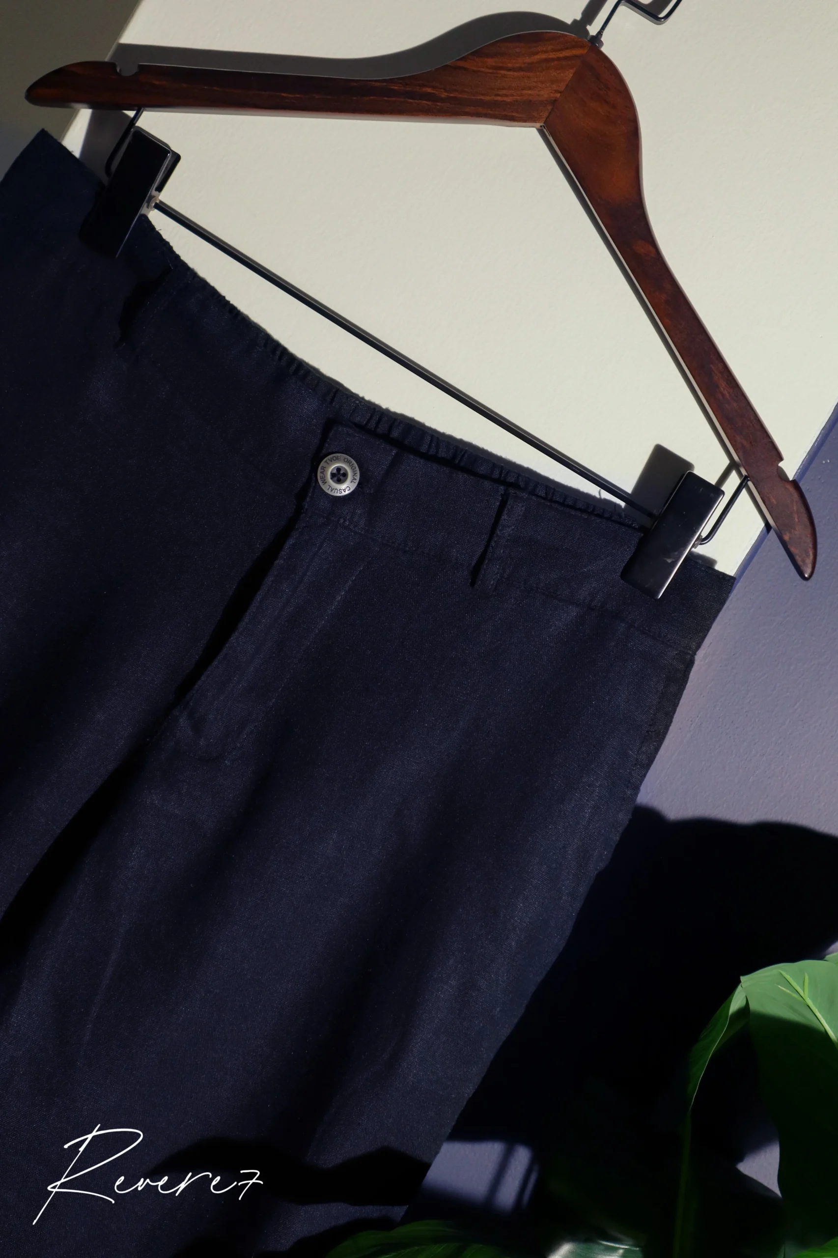 NAVY BLUE- Linen pants - Image 2