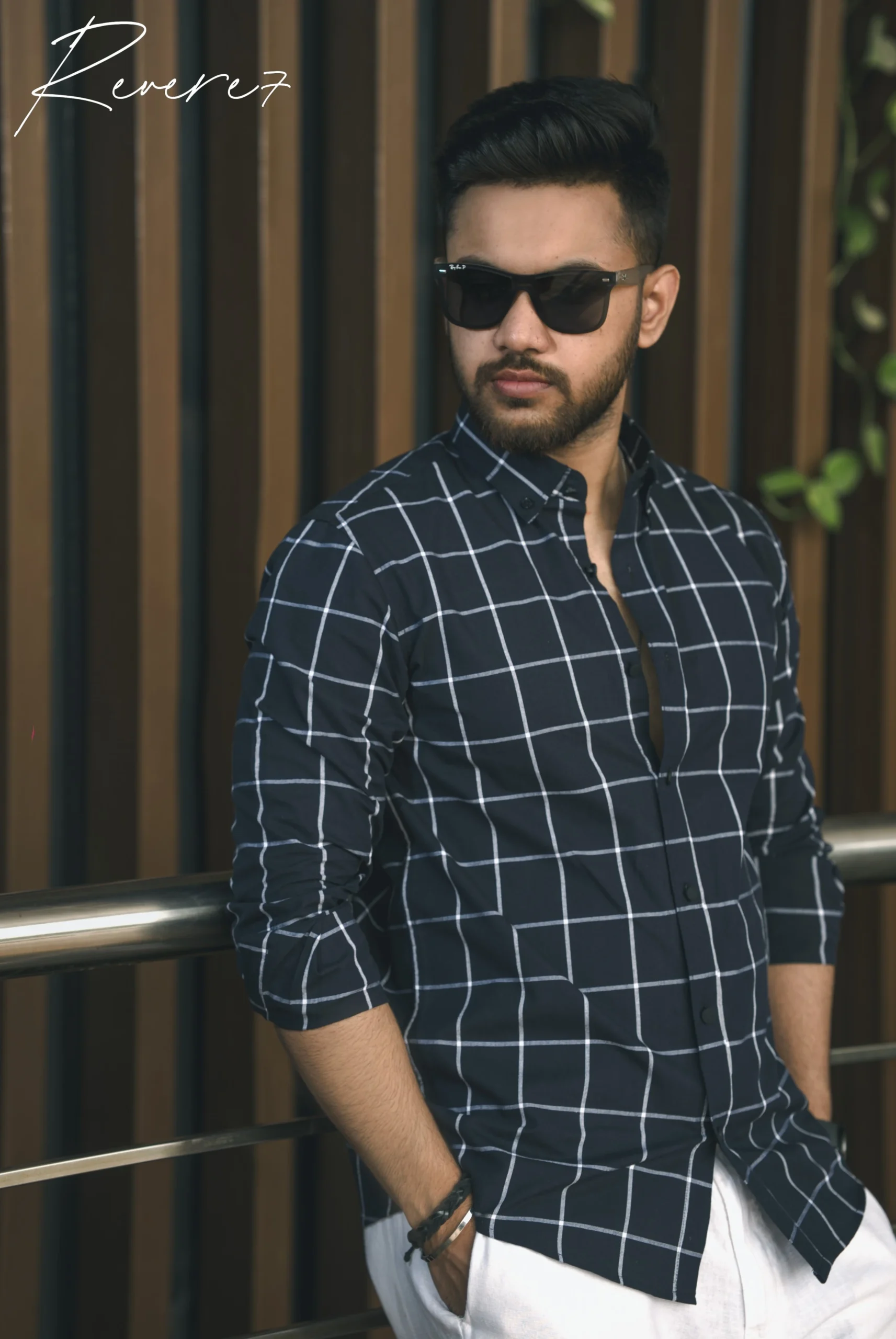Navy check- full sleeve shirt - Image 2